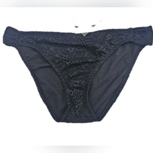 Black bikini bottom, lace detail NWT